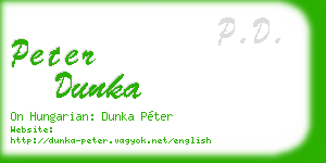 peter dunka business card